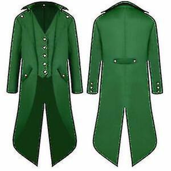 Vintage herrjacka viktoriansk steampunk frack kostym Green 3XL