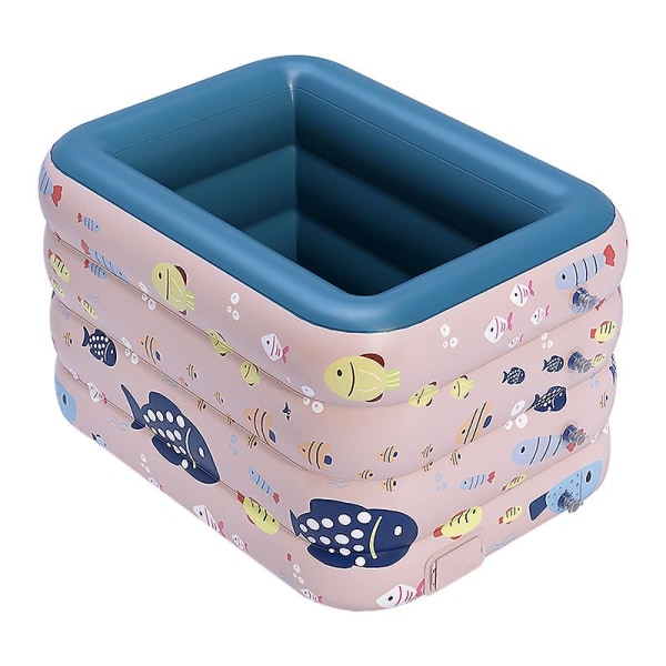 Baby helautomatisk uppblåsbar pool Hushållsbadkar för barn Hink hopfällbar förvaring sommar pink length 1.2M