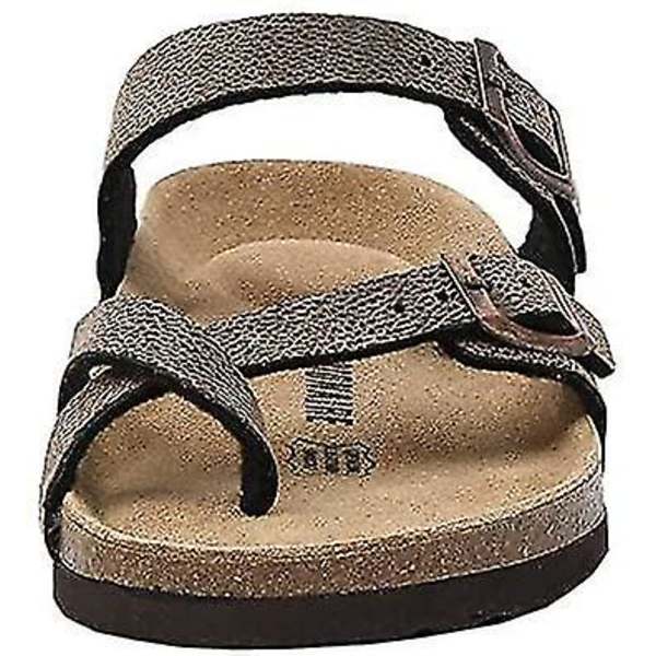 Sandaler med sklisikker såle for kvinner, korkfotseng, justerbare Brown 39