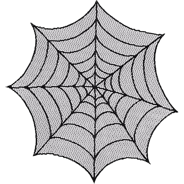 76cm Rundt Edderkoppnett Blonde Bordduk - Halloween Middagsselskap Dekor