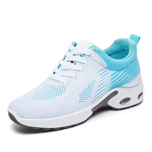 Dam Lace Up Athletic Trainers Fitness Gym Casual Air Cushion Sneakers Andningsbara Walking Sports Shoes Blue 40