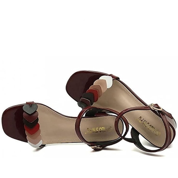 Sandaler for kvinner - lette sandaler med åpen tå Wine Red 38