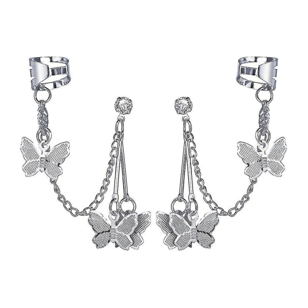 1 par örhängen smycken mode metall öronklämma Butterfly örhängen för kvinnor present Pendientes öron manschett fångad i manschetter