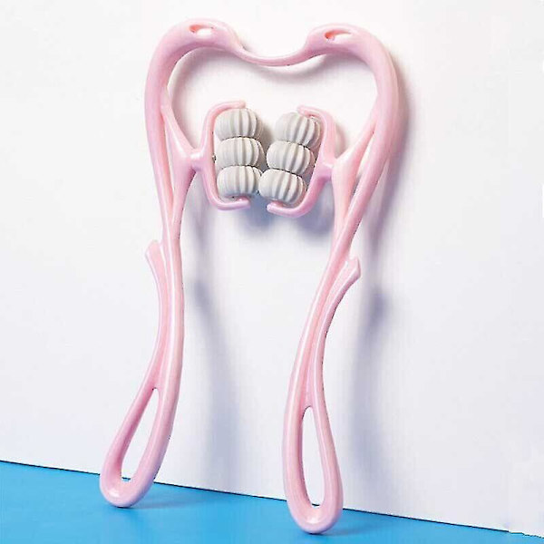 Hånd 6 Rulle Nakke Skulder Massager Triggerpunkt Tryk Smertelindring Træthedsbekæmpelse Pink