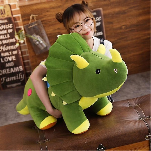 Triceratops plyschleksak fylld dinosaurie plyschkudde mjuk fluffig docka present för alla åldrar och 40cm Triceratops Green