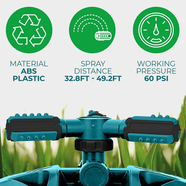 Oscillerande sprinkler vattenspridare automatisk 360 roterande justerbar stor yta för DIY växtbevattningsset