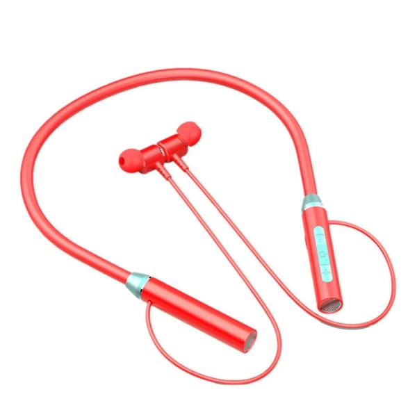 Halsmonterat Bluetooths-headset | Trådlösa sport-hörlurar Halsmonterat | Stort batteri Binaural magnetisk sugning, Trådlös hals Red