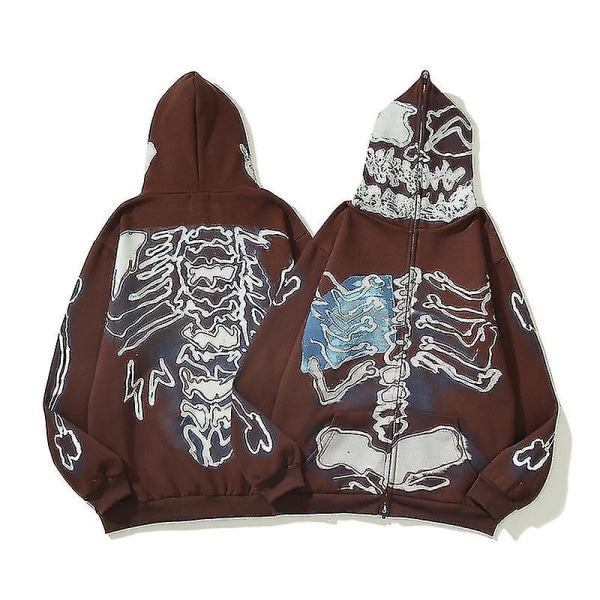 Skeleton Hoodie Sweatshirt för män och kvinnor Hoodie Jacka Travis Scott XL