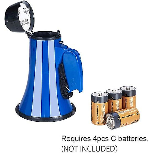 Bærbar Megafon Bullhorn 20 Watt Effekt Megafon Høyttaler Stemme Og Sirene/alarm Moduser Med Volumkontroll Og Stropp blue