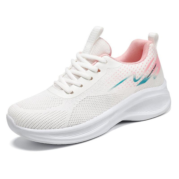 Sommer Casual Sko Med Bløde Såler Og Åndbare Sportssko Til Kvinder White 40