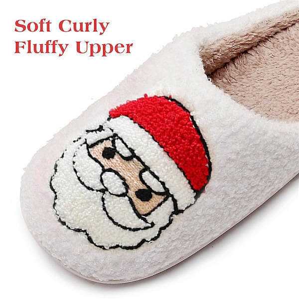 Jul Tomte Tofflor Jul Mjuka Plysch Varma Röda Älg Dam Herr Luddiga Hemtofflor Festliga Gåvor 40 Or 41