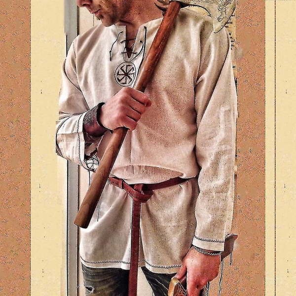 Ridder Cosplay Middelalderkostume Tunika Halloween Kostumer Til Mænd Voksen Viking Pirat Udklædning Fancy Tøj Karneval Skjorter Color 4 XXXXL