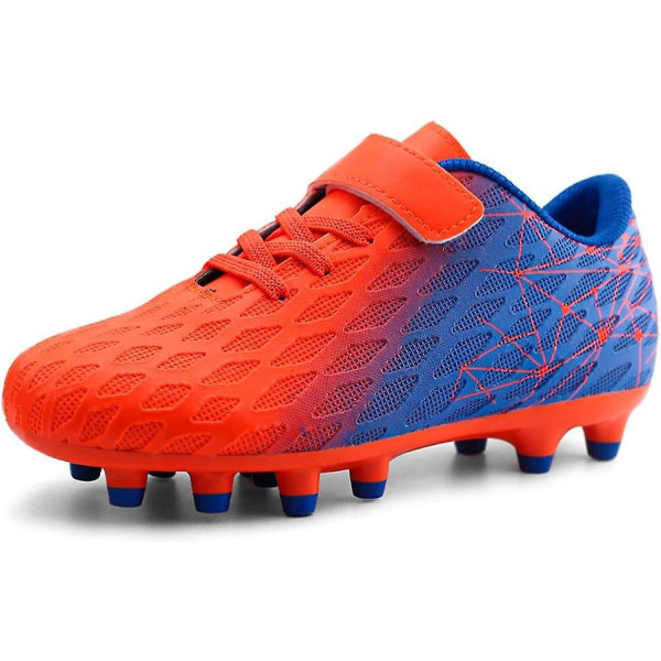 Fotballsko for barn, faste knotter, gutter, jenter, atletiske utendørssko Orange Blue 29