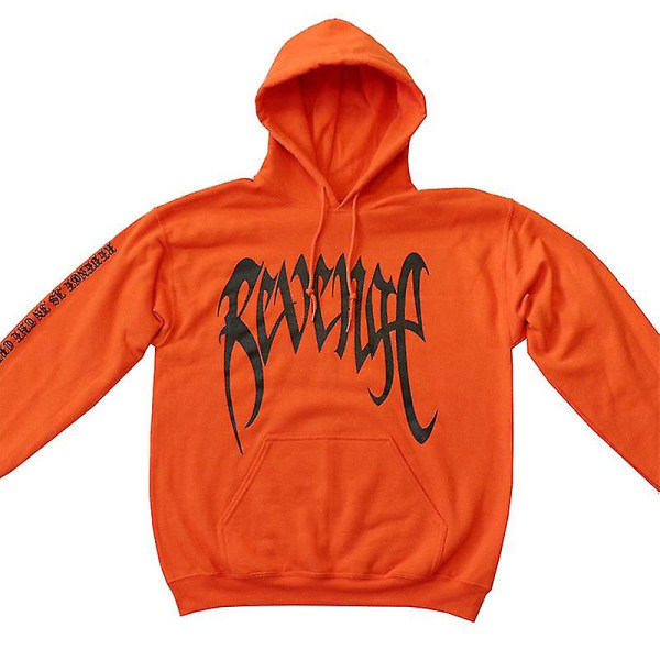 Revenge Kill Letter printed Herr Jumper Hooded Sweatshirt Hoodie Sweatshirt Toppar Orange L