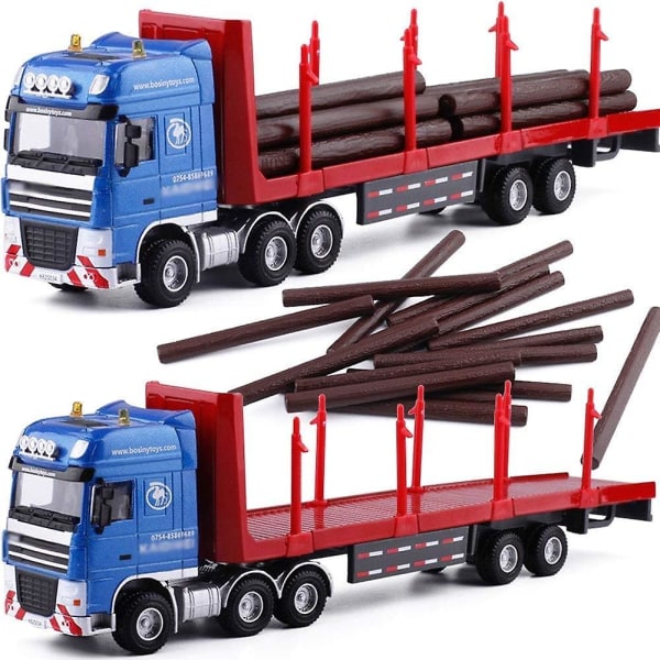 Zinklegering Trä Transportör Modell Leksaksbil Simulering Ingenjörsbil Pojkar Leksaksbil Släpvagn Materialtransportör Barnleksaker red