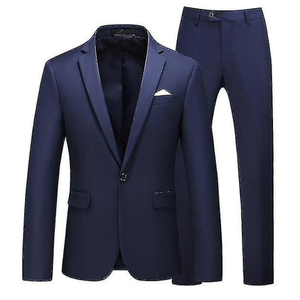 Kostym för män Business Casual Kostym Byxor Blazer Bröllopsfest Festliga kläder XL