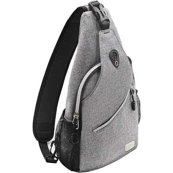 Sling Ryggsäck, Multifunktionell Crossbody Axelväska Resa Vandring Daglig Ryggsäck Grey