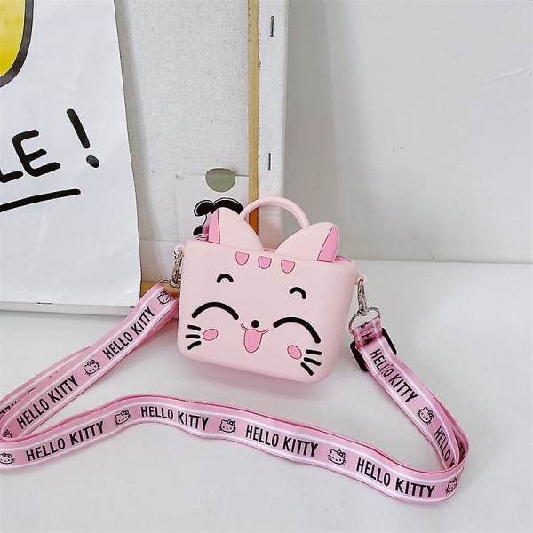 Tegneserie Dyre Silikone Sling Taske Møntpung Med Justerbar Rem Bærbare Nyhed Cross Body Nøgletasker Til Piger Teenagere Ny Rose Red Flower Unicorn