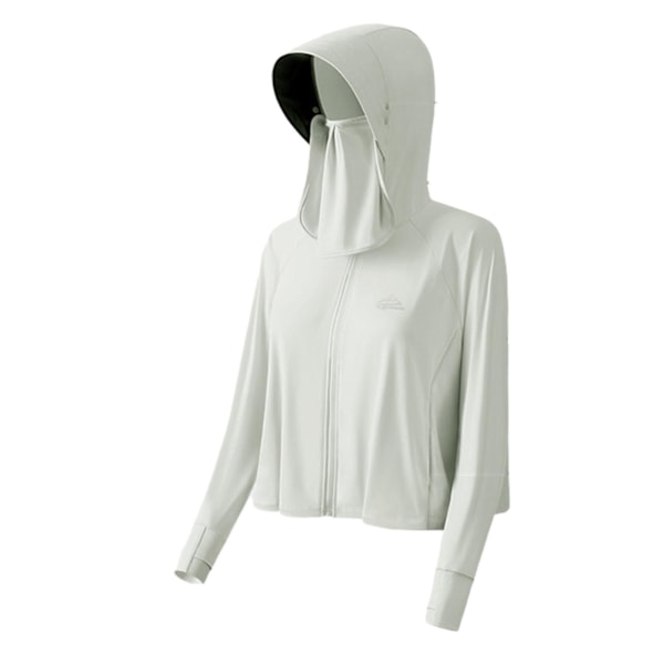 Lös Hooded Mask Solskyddskläder Andningsbara Mjuka Långärmade Kläder För Sportaktiviteter Green Mask