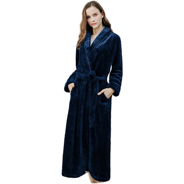Naisten kylpytakit, paksut lämpimät flanellipyjamat, naisten pyjamat L blue