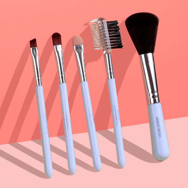 5 stk. Holdbart Makeup Børstesæt Ergonomisk Design Børstesæt Let At Rengøre Til Venner Familie Naboer Gave AA