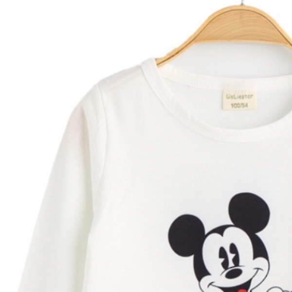 Barn Pojkar Flickor Cartoon T-shirt Mickey Minnie Print Långärmad Rund Hals Casual Toppar D 5-6 Years