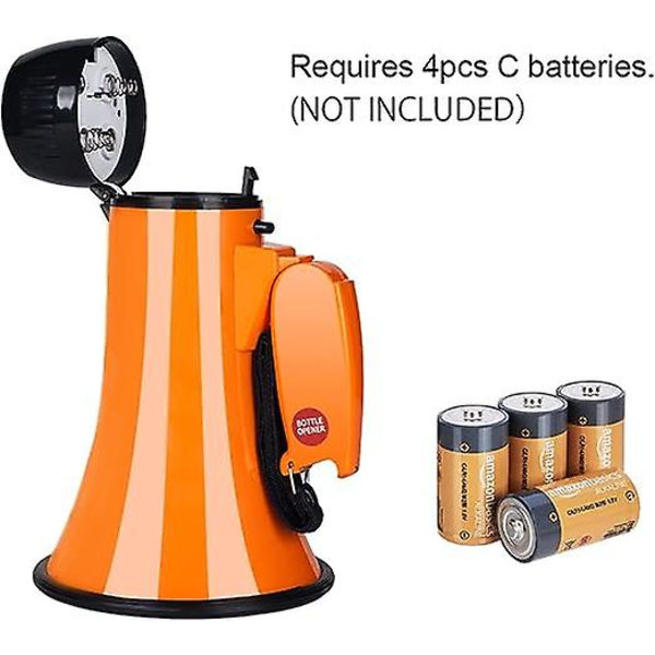 Bærbar Megafon Bullhorn 20 Watt Effekt Megafon Høyttaler Stemme Og Sirene/alarm Moduser Med Volumkontroll Og Stropp orange