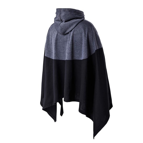 Yunclos Herre Oversized Batwing Ærmer Hætte Poncho Cape 4XL