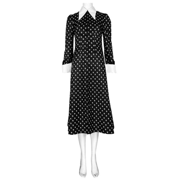 Mode Polka Dot Dress Of Wednesday Enkel Gothic Cosplay Klänning För Kvinnor Flickor Whole Set XXL