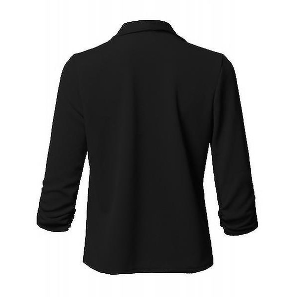 Kontorsdräkt för kvinnor, kraglös Casual Cropped Blazer Jacka Khaki XL