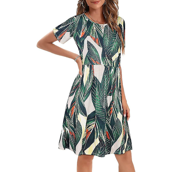 Dame Sommerkjole T-shirt Strand Sommerkjole Afslappet Plus Size Løs Swing Kortærmet Løs Tunika S-2xl M