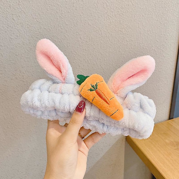 Mikrokuitupäähineet Porkkana & Pupunkorva Design Pehmeät Pehmomeikki Päähineet Joustava Hiuspanta grey Radish
