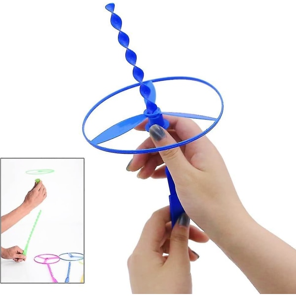 40st Twisty Pull String Flygande tefat Spinning Flying Disc Helikoptrar Leksak Pedagogiska leksaker för barn-stil Slumpmässigt