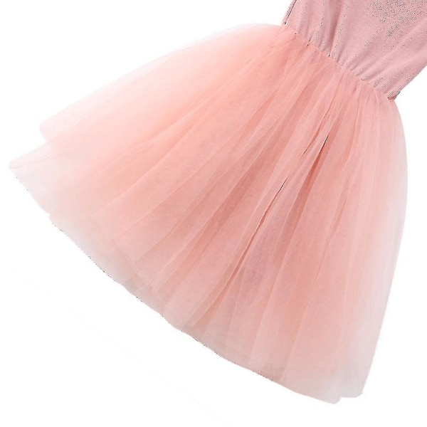 Flickor Sommar Ärmlös Enfärgad Prinsessklänning Rem Tutu Sundress Pink 2-3 Years