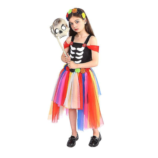 Heksekostyme for barn, ny kjole, Halloween, sceneopptreden, arrangement, fest 130