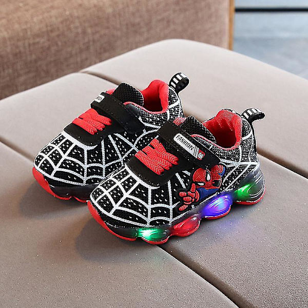 Barn Sport Led-skor Spiderman Ljussneakers black 35