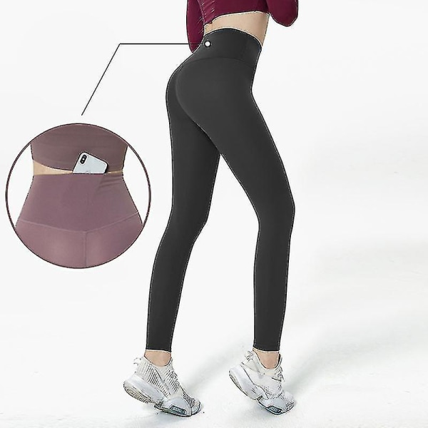 Korkeavyötäröiset Naked Feeling -leggingsit Push Up -urheiluvaatteet naisille Fitness Juoksu Jooga Housut Energy Saumattomat Leggingsit Kuntosalileggingsit tytöille Graphite Grey L