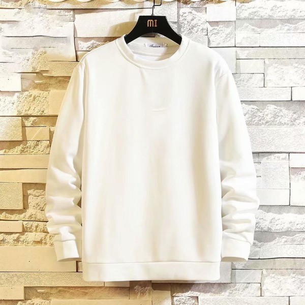 Løs Crewneck Sweatshirt til Mænd Blød Basis Pullover Sweatshirt Til Kontorarbejde Sportstøj Hjemme Gray XL