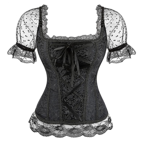Naisten Steampunk Korsettimekko Vintage Asu Hippie Kesä Klubi-asu Korsettitoppi Hame Setti Corset Only 3XL