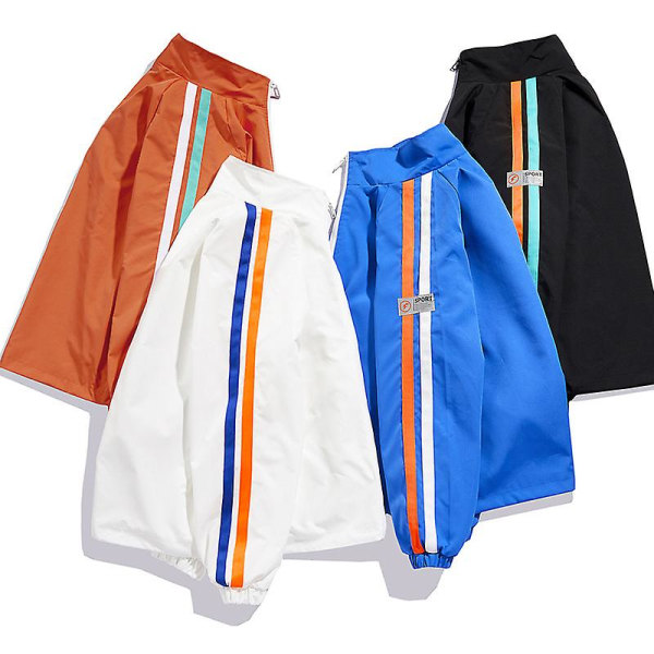Reflexjacka för män och kvinnor Cykel Motorcykel Ungdom Långärmad vindjacka utan huva Baseball Uniform Colorblock orange XL