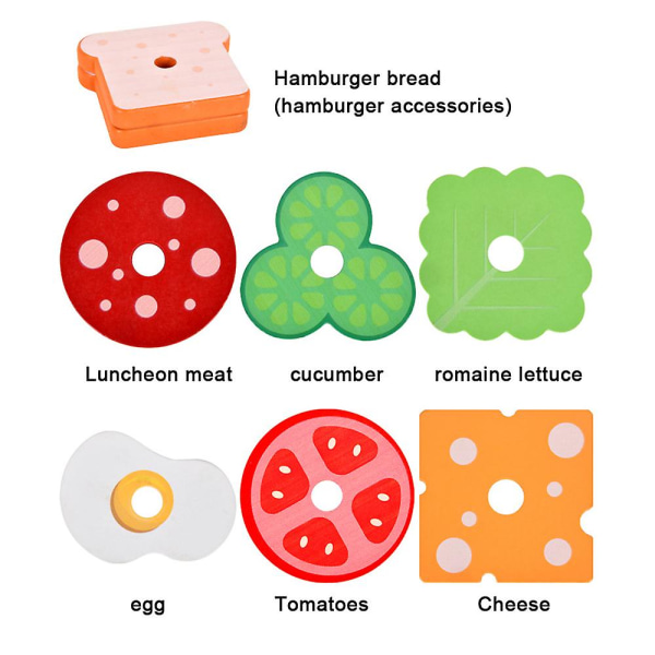 Simulering låtsaslek smörgås hamburgare leksaker roliga klassiska simulering kök leksaker set för barn interaktiva leksaker set Hamburger
