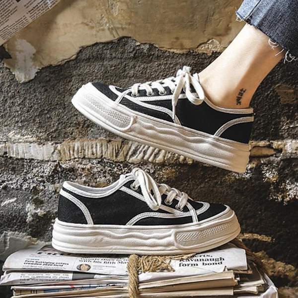 Damesko Play Fashion Sneaker Pustende Vår Flat Rund Tå Sneakers For Utendørs Camping Sport White 37