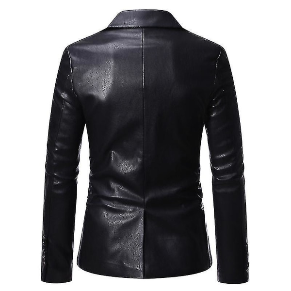 Skinnblazer for menn PU lammeskinn brun skinnblazer for menn 6XL