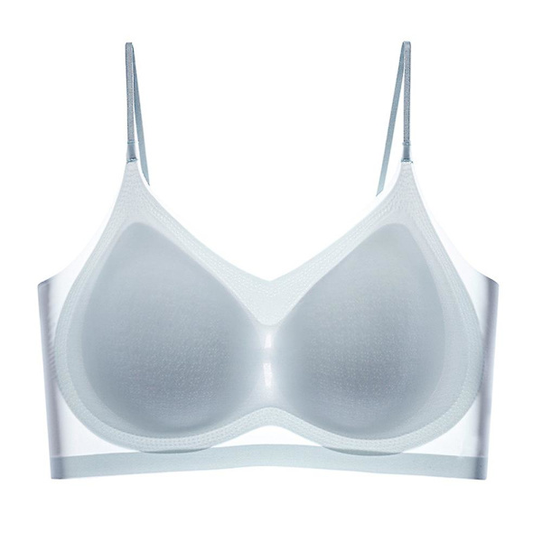 Naisten erittäin ohut jääsilkkinen rintaliivi kesään, hengittävä, kohottava, viilentävä, mukava, saumaton braletti-alusvaate, plus-koko Light Blue 4XL