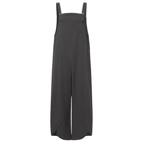 Ärmlösa Overaller för Kvinnor Rompers Vida Ben Jumpsuits gray 4XL