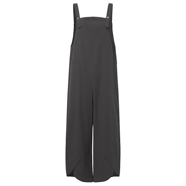 Dame Ærmeløse Overalls Rompers Bred Ben Jumpsuits gray 4XL