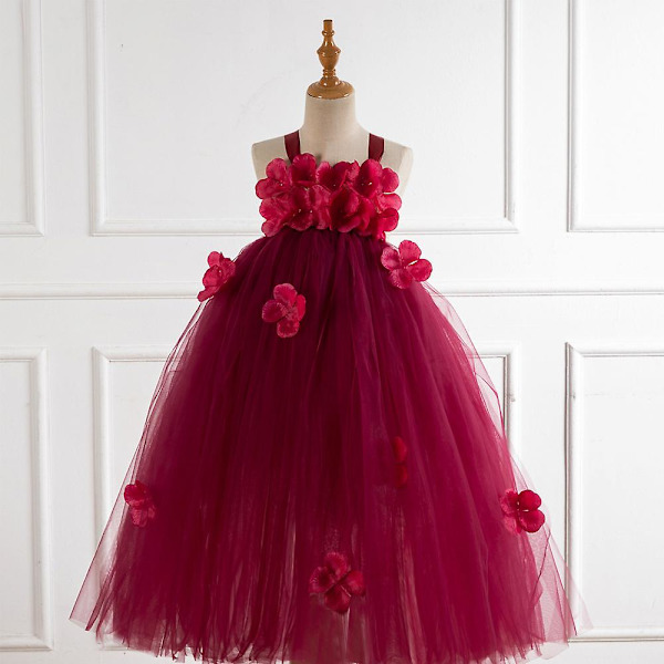 Flickor Prinsessa Klänning Handgjord Tutu Mesh Lång Klänning Karneval Fest Klänning Upp 1 XL