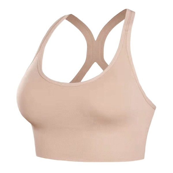 Naisten Olkaimellinen Urheiluliivi Kosteutta Siirtävä Korkean Tuennan Urheiluliivit Joogaan, Treeneihin ja Kuntoiluun Skin Color XL