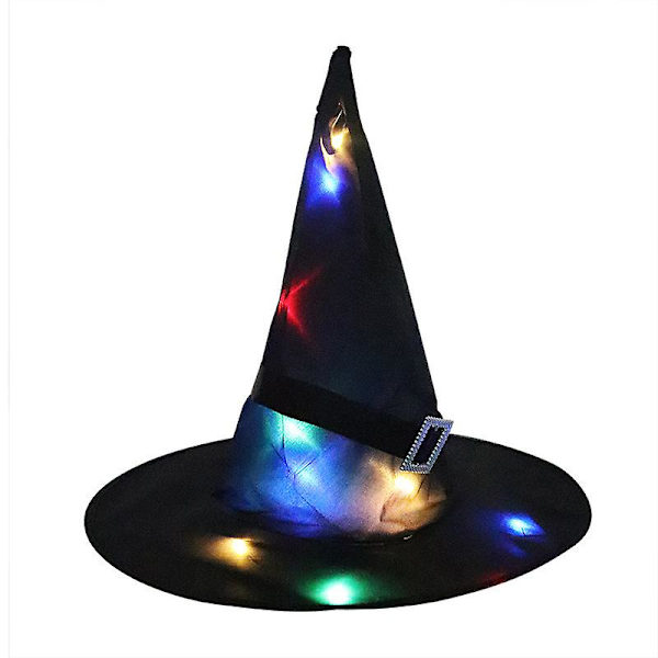 Troldmandshat Halloween Voksen Børn Fest Performance Rekvisitter Led Lysende Heks Dekoration Ornamenter Orange