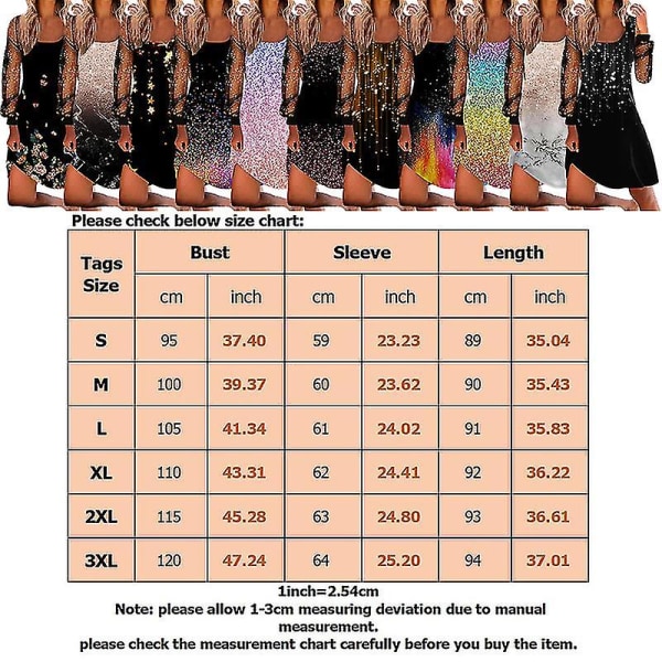 Kortermet kjole til dame, langermet, nettingdetaljer, minikjoler, rund hals, A-linje kjole Style-I 3XL
